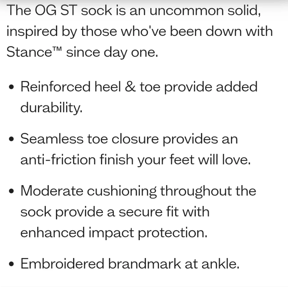 NWT OG Stance Crew Socks